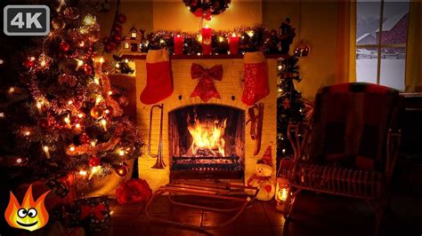 Cozy Christmas Fireplace Ambience With Soft Crackling Fire Sounds K