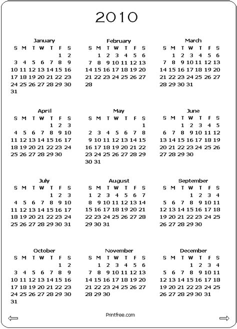 2010 Calendar
