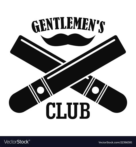 Gentlemen Club Logo Simple Style Royalty Free Vector Image