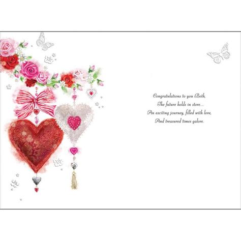 Hearts And Butterflies On Your Engagement Card Karenza Paperie