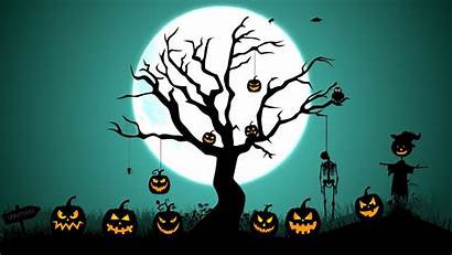 Halloween Graveyard Pumpkin Tree Graphics Hanging Moon