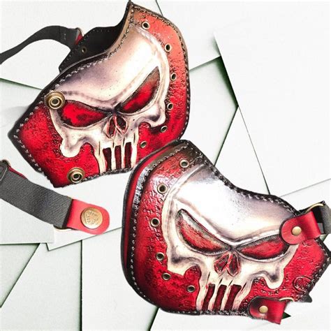 Punisher Skull Mask Leather Half Face Mask Motorcycle Mask Etsy
