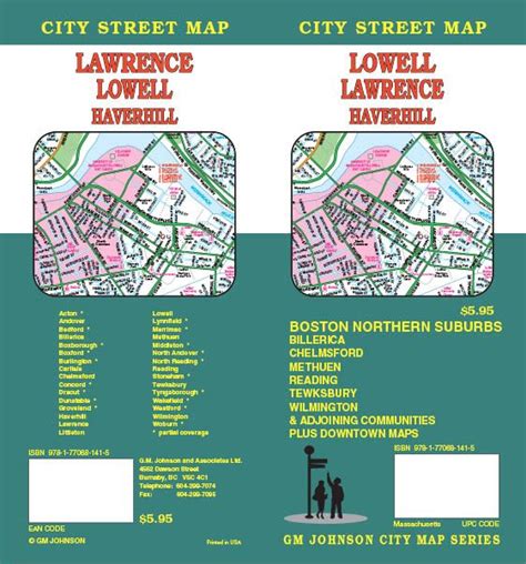 Lowell Lawrence Haverhill Massachusetts Street Map Gm Johnson Maps