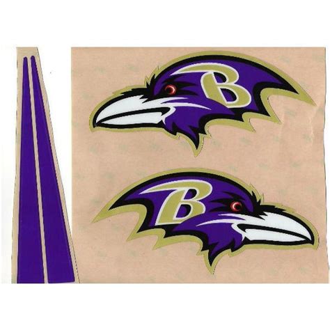 Baltimore Ravens Full Size Football Helmet Decals Wstripes And Bumpers