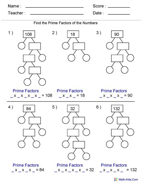 Check spelling or type a new query. Factor Tree Worksheet Print | Printable Worksheets and ...