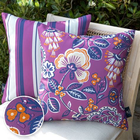 Phantoscope Outdoor Waterproof Floral Printed Decorative Throw Pillow