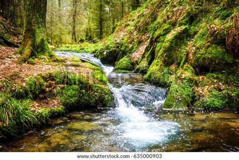 Waterfall Green Forest River Stream Landscape Stock Photo Edit Now