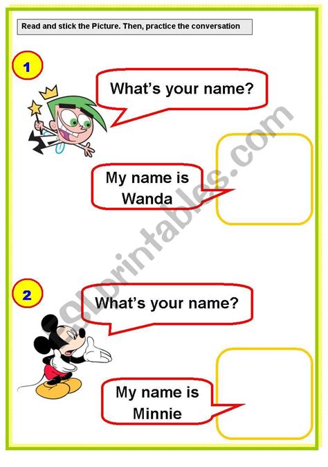 What Is Your Name Worksheet English Treasure Trove Whats Your Name Mack Johnnie