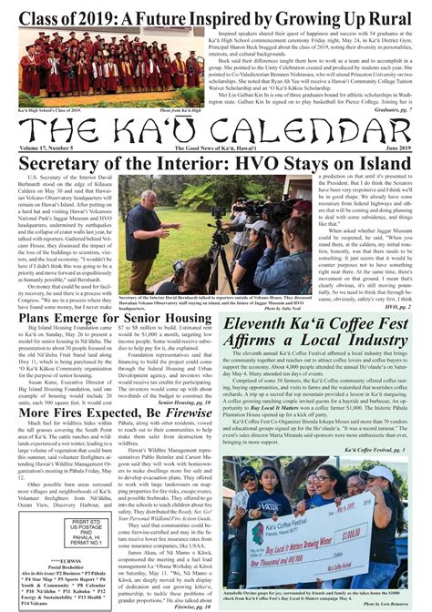 The Kaʻū Calendar News Briefs Hawaiʻi Island Jun 20 2019