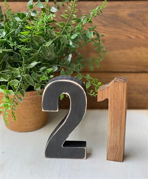 Wooden Number Individual Numbers Farmhouse Decor Rustic Etsy