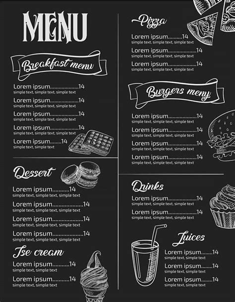 Create a blank elegant menu. Menu Template Free Download ~ Addictionary