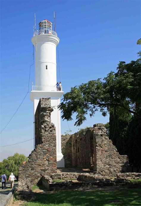 El Faro Lighthouse In Colonia Del Sacramento Uruguay Маяк Волны