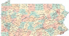 Pa Road Map With Counties - Cities And Towns Map