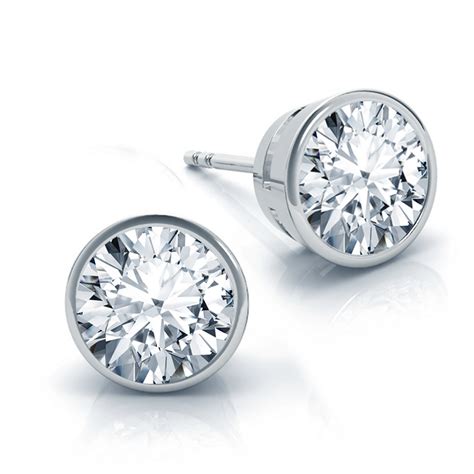 Bezel Round Diamond Stud Earrings At Diamond And Gold Ware