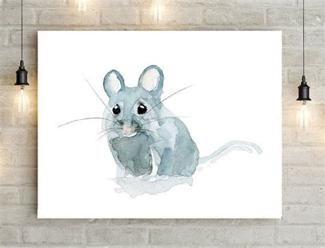 Mouse Watercolor Painting Giclee Print Mouse Art Animal Painting