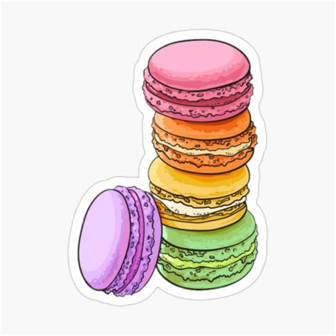 Rainbow Macaron Colorful French Macarons For Your Lovers Sticker By