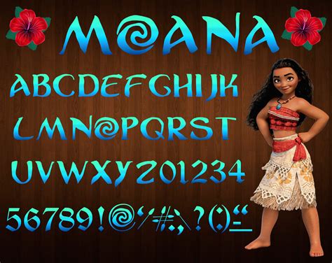 Moana Font Png Disney Moana Alphabet Moana Letters Moana Etsy Australia