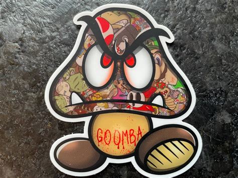 Custom Art Goomba Sticker From Nintendo Mario Brothers For Etsy