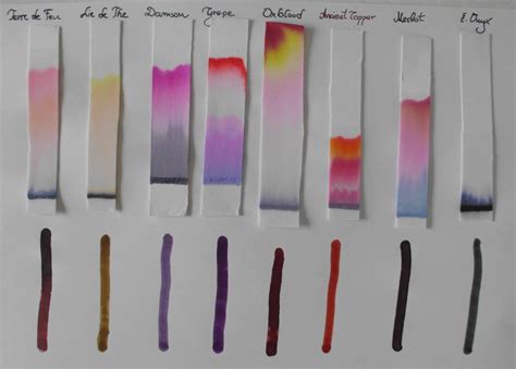 Ink Dye Separation A Comparison Of Eight Inks Ink Comparisons The