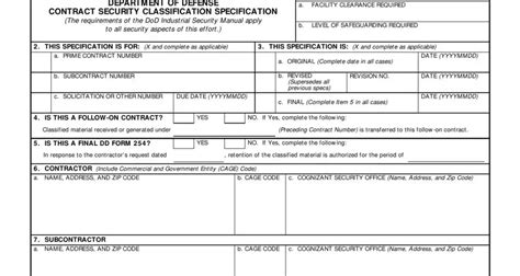 Dd Form 254 ≡ Fill Out Printable Pdf Forms Online