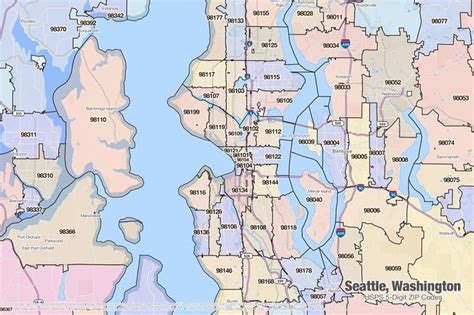 map of seattle | ZIP Code boundaries for Seattle, Washington | Zip code