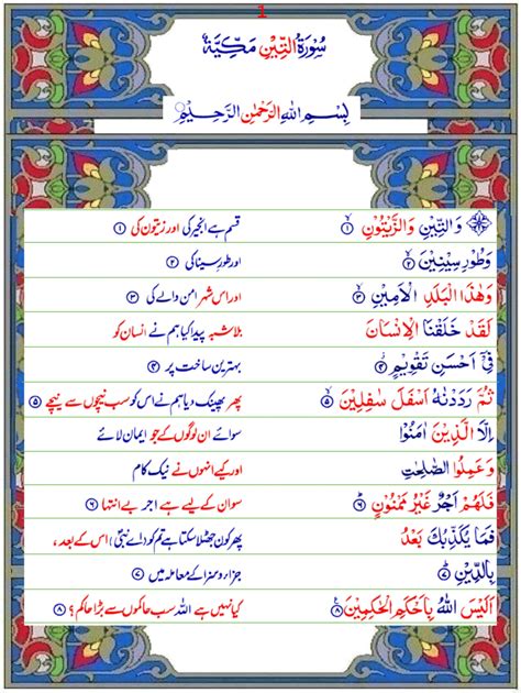 Surah At Teen Urdu1 Quran O Sunnat