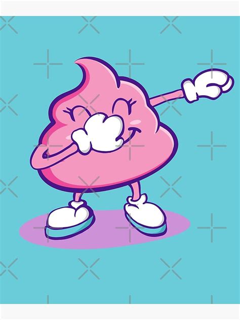 Dabbing Pink Poop Emoji Art Print By Zeno27 Redbubble