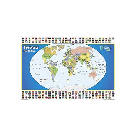 Buy National Geographic The World For Kids Wall Map Laminated 36 X