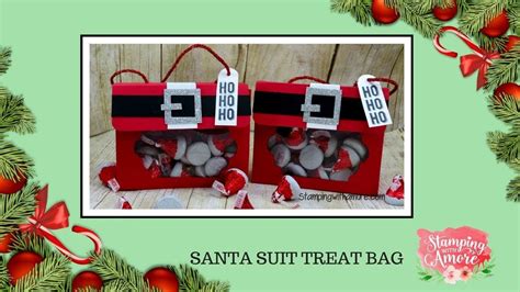 Santa Suit Treat Bag Using Stampinup Lots Of Labels Framelits