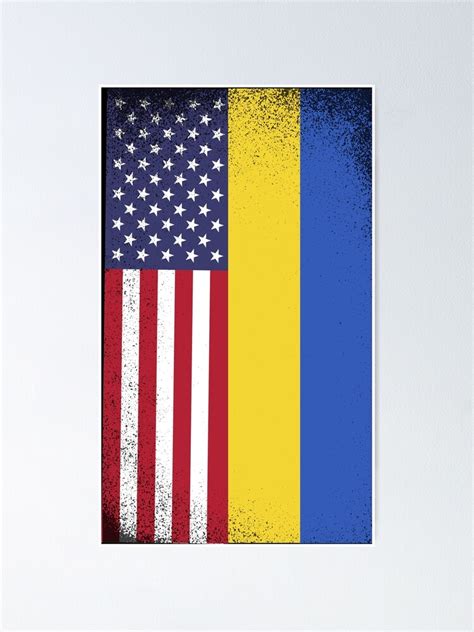 Retro Ukrainian American Flagukrainian American Flag Vintage