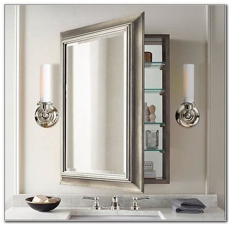 Large Mirrored Medicine Cabinet Recessed Bathroom Mirror Design