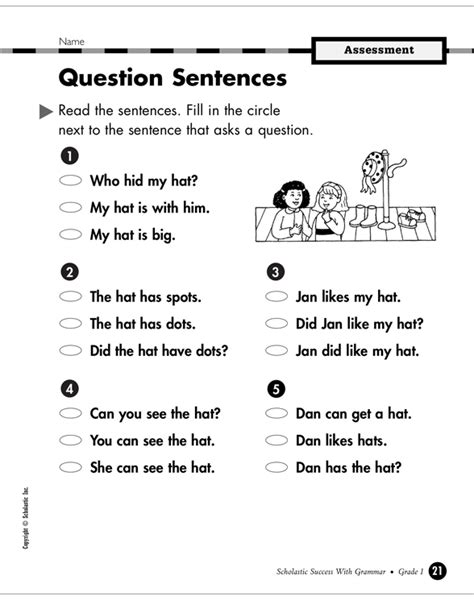 Question Sentences Printable Skills Sheets