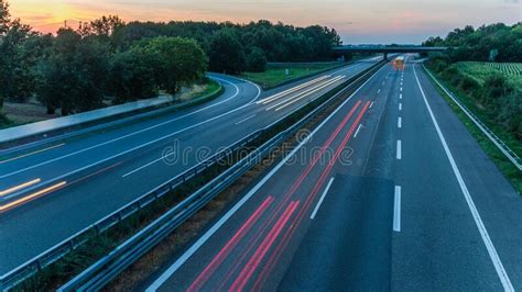 Timelapse Shot Of Cars Driving On The Highway Stock Photo Image Of