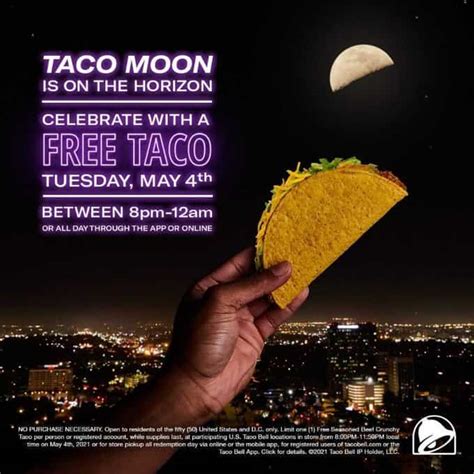Taco Moon Shines With Free Tacos At Taco Bell Living On The Cheap
