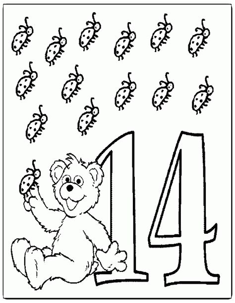 The cute print out will catch the kids' attention and make them get more attention while doing the tracing numbers. Number 14 Coloring Page - Coloring Home