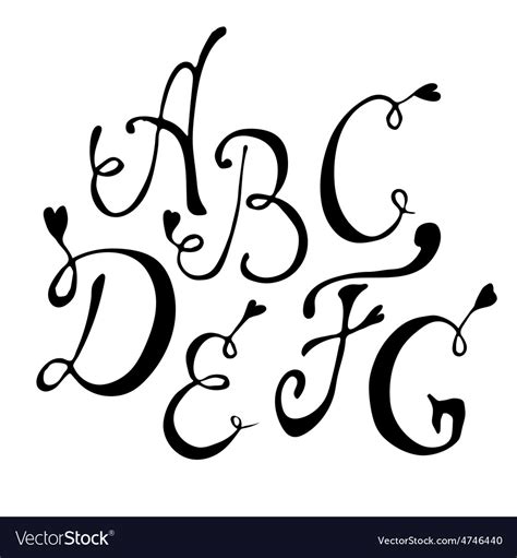 Hand Drawn Letters Royalty Free Vector Image Vectorstock
