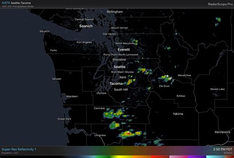 Nws Seattle On Twitter Thunderstorms Have Developed Over Portions Of