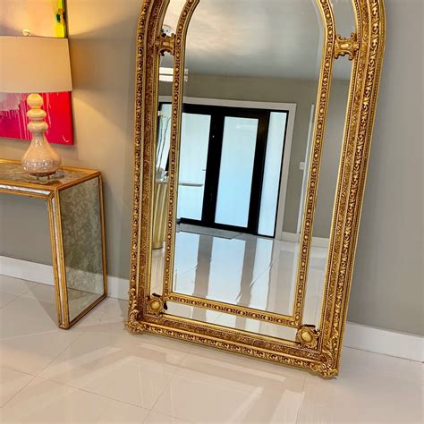 French Mirror Gold Antique Curved Mirror French Furniture 81h X 44w