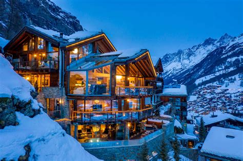 Chalet Zermatt Peak In Switzerland Images Luxury Ski Chalet Winter