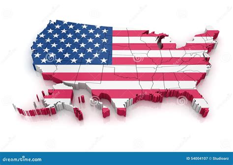 Karte Von Usa Mit Flagge Stock Abbildung Illustration Von Nation