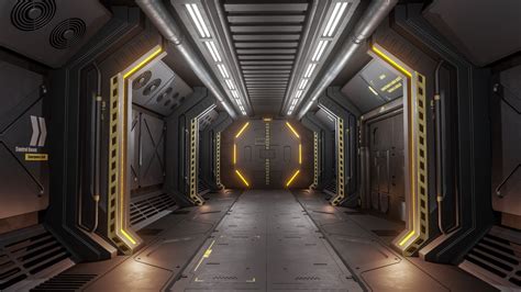 Artstation Sci Fi Corridor Unreal Engine 4 Jerod Oakes Scifi Interior Spaceship Interior