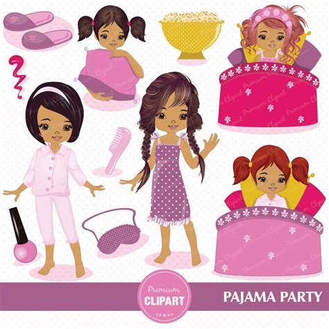 sleepover clipart pajama party clipart slumber clipart etsy