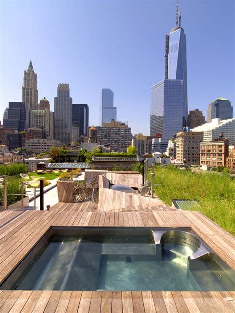 Stainless Steel Rooftop Hot Tub Modern Terrasse New York Von