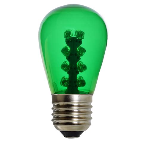 Led S14 Light Bulb Medium Base Greenglass