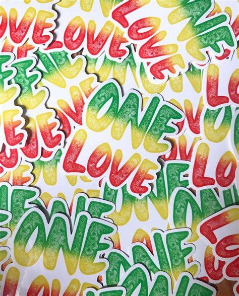 One Love Sticker Bob Marley Stickers Zentangle Stickers Etsy