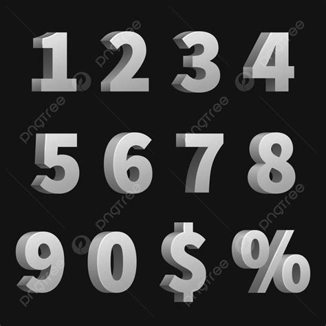 Number Symbol Vector Hd Images Vector 3d Numbers And Symbols Template