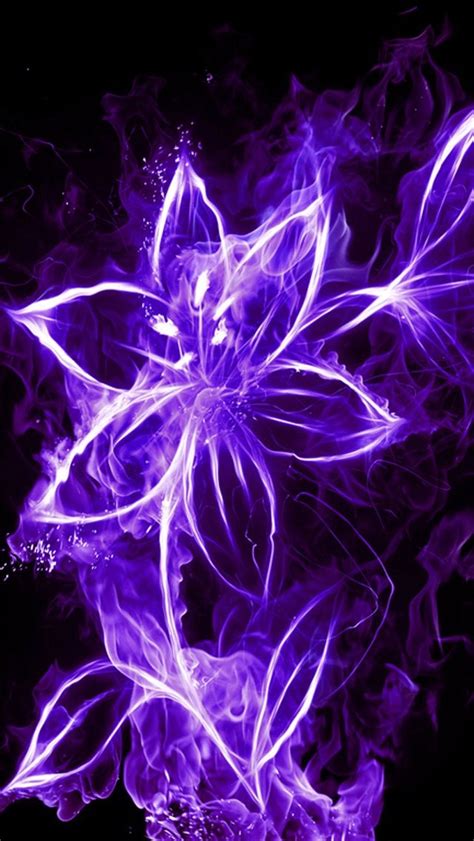 Beautiful Purple Flame Flower Neon Flowers Purple Flowers Wallpaper