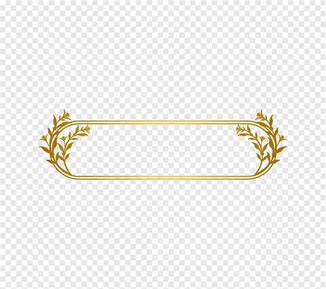 Gold Line Gold Line Border Oblong Floral Frame Text Rectangle Png