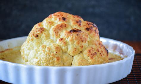 Whole Roasted And Cheesy Cauliflower For Sunday Supper Whole Roasted