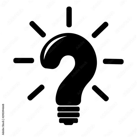 simple black light bulb question mark icon isolated on white background stock vector adobe stock